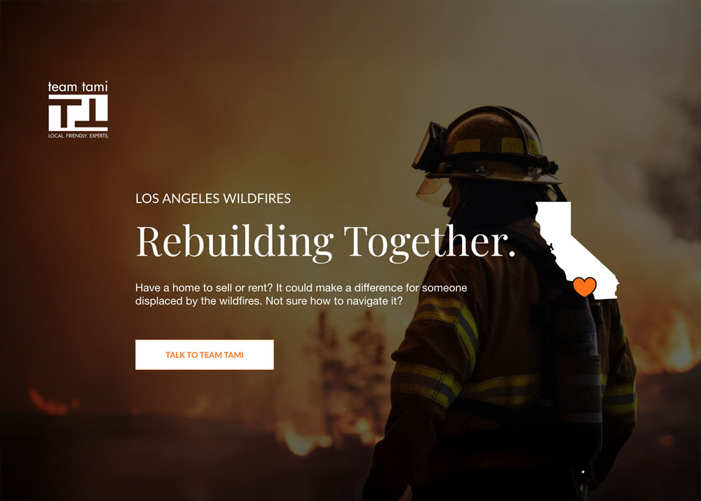 California Wildfire campaign firefighter in background